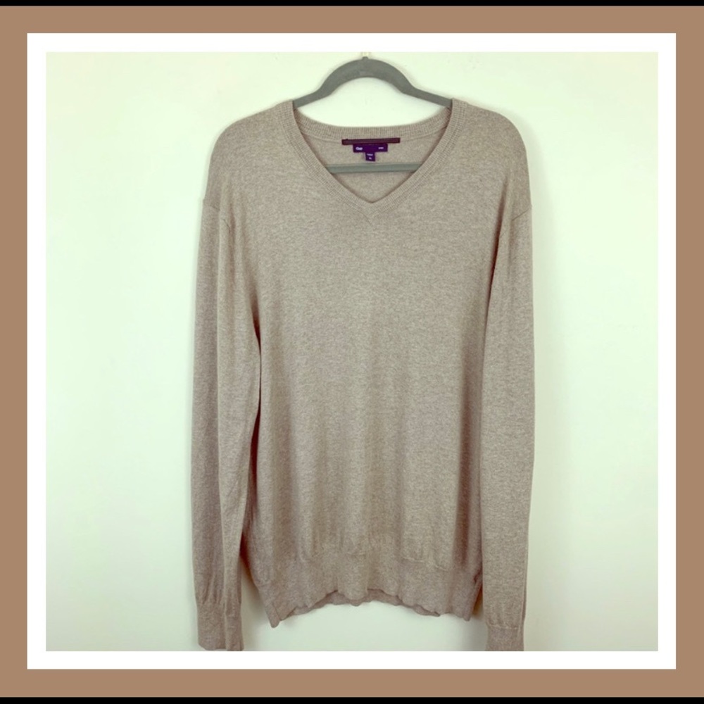 3 for $20 🛒 GAP Mens Beige V-Neck Sweater Size XL